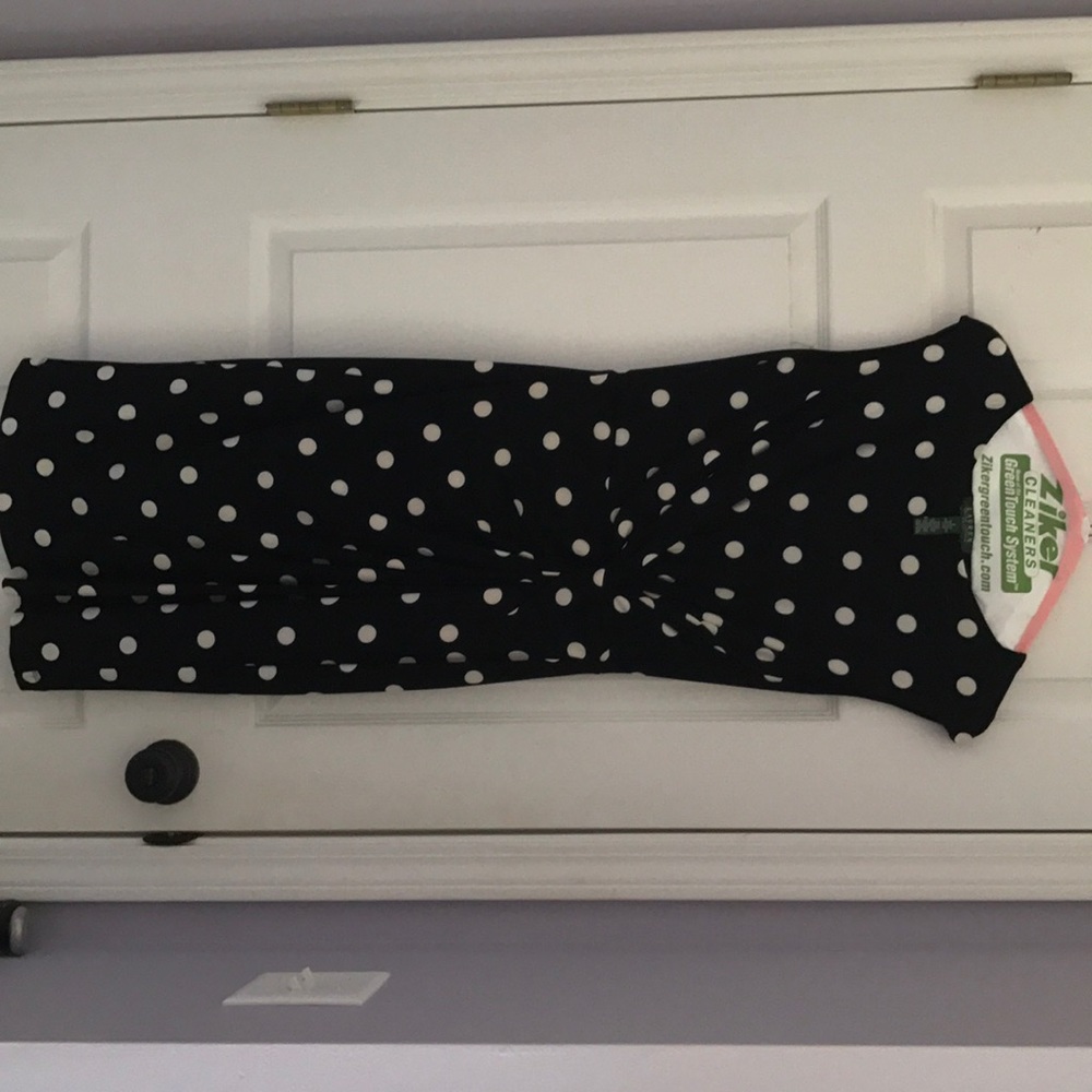 Black and white polkadot dress